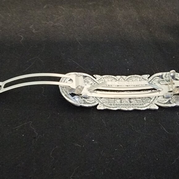 Oberon Design Celtic Peacock Silver Hair Barrette - Picture 8 of 11